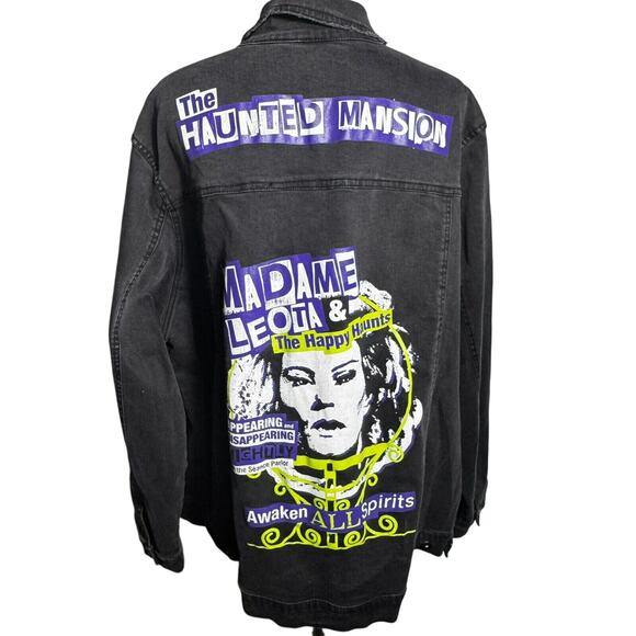 DISNEY STORE NWT Women's 3X Black Haunted Mansion Denim Jean jacket Madam Leota - Picture 1 of 16